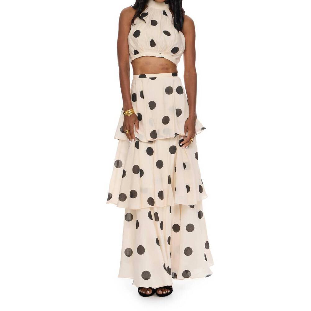 NEW LENA jazz polka dot skirt set in ivory